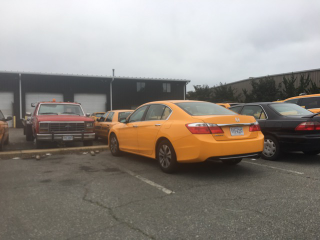 Saw this on the way out. Someone actually paid money to buy an Accord at a dealer to turn it into a taxi.